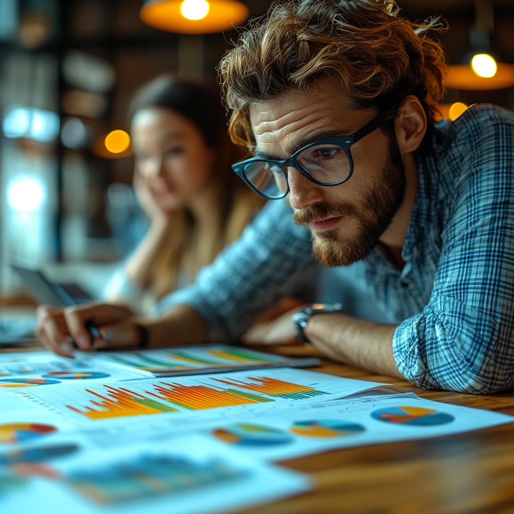 Unternehmer im Büro, der eine Strategie zum Schutz seines Vermögens plant